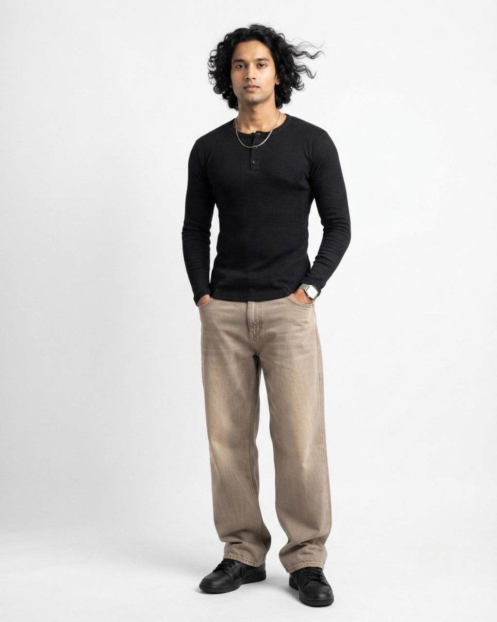 Full Sleeve Henley (Black)
