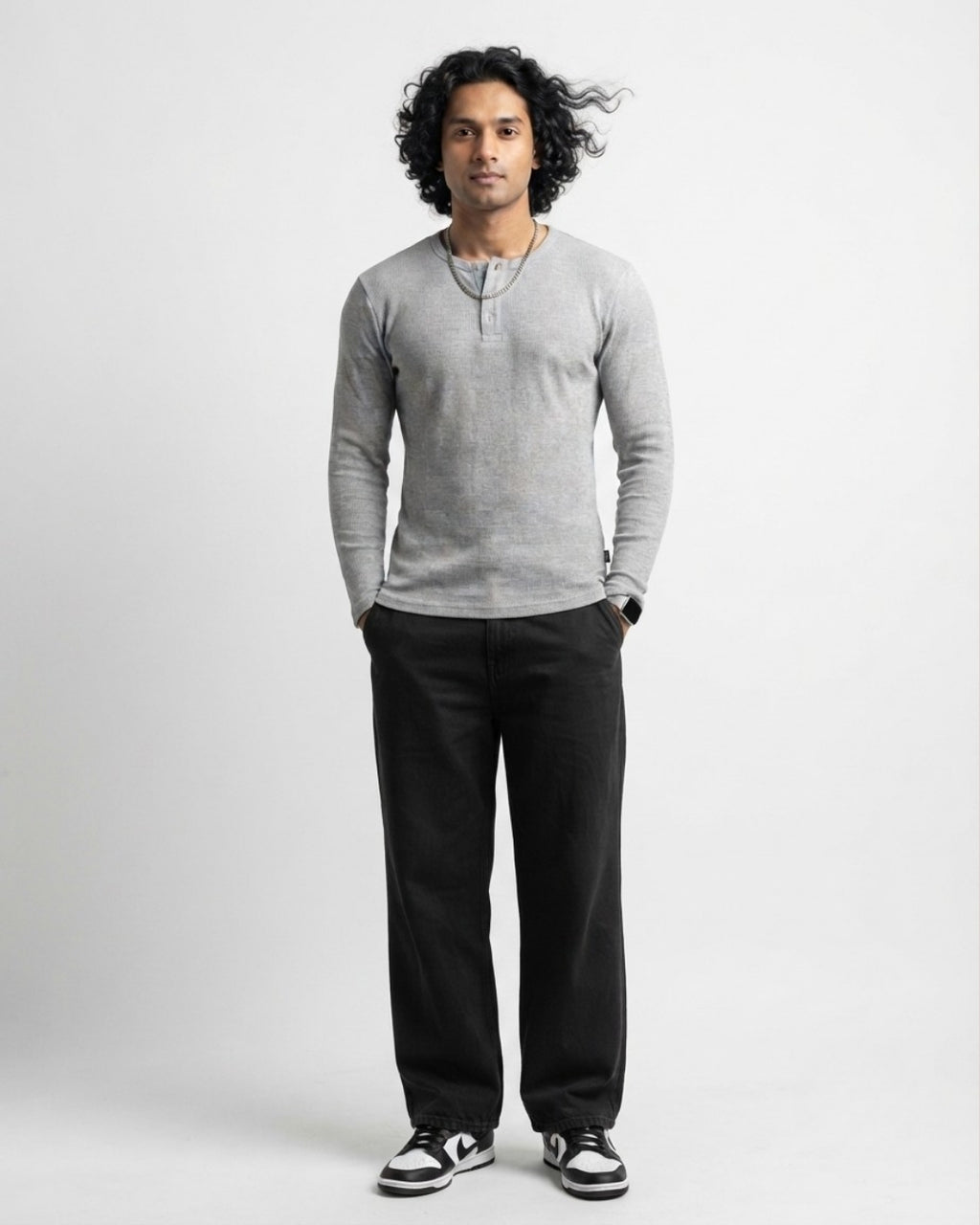 Full sleeve Henley (Grey)