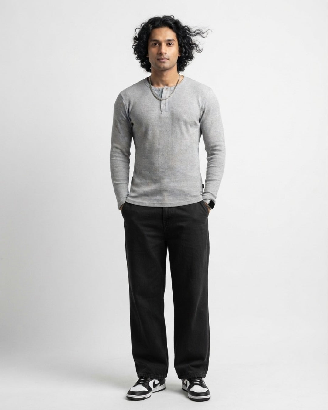 Full sleeve Henley (Grey)