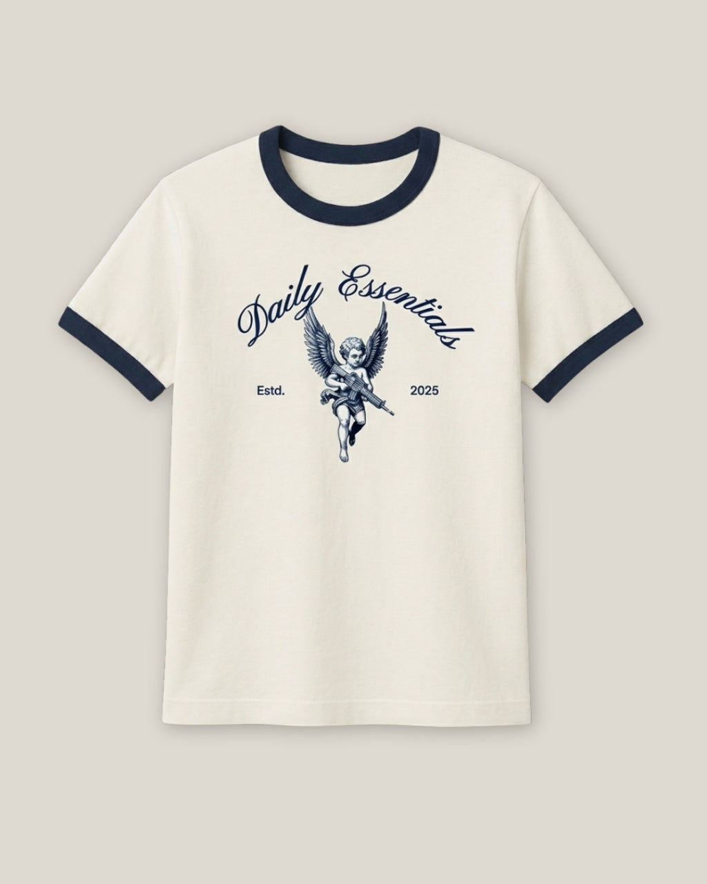 Daily Ringer Tee (Whit/Blue)