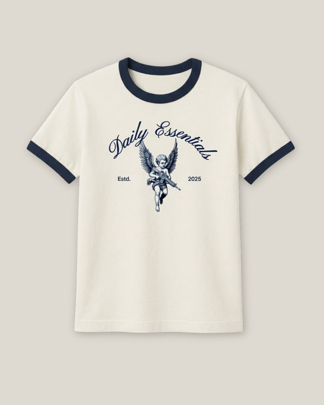 Daily Ringer Tee (Whit/Blue)