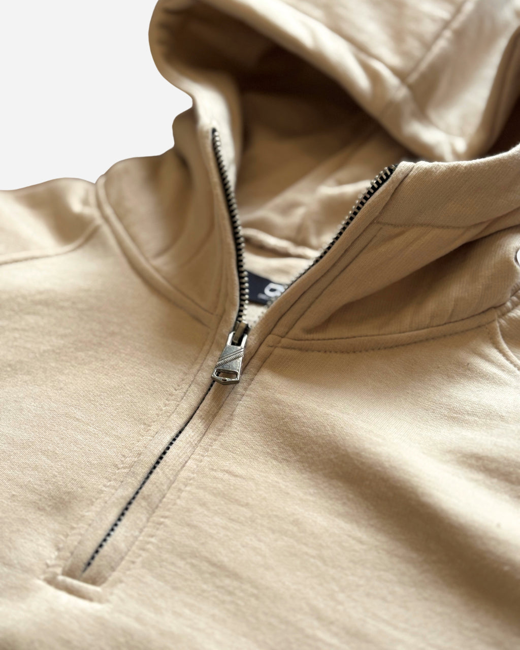 Zip-Up Hoodie (Beige)