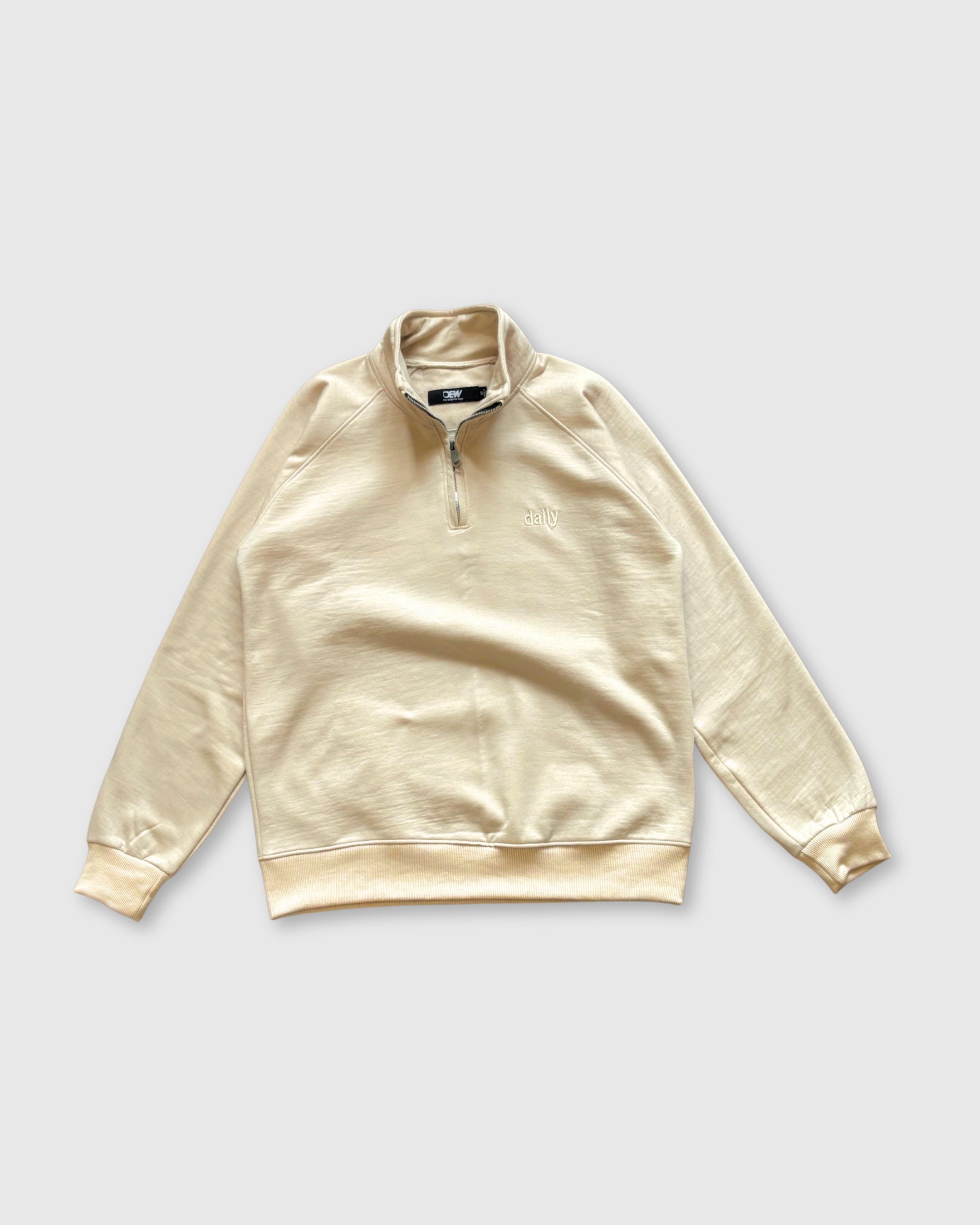 Half Zip Sweatshirt (Beige)