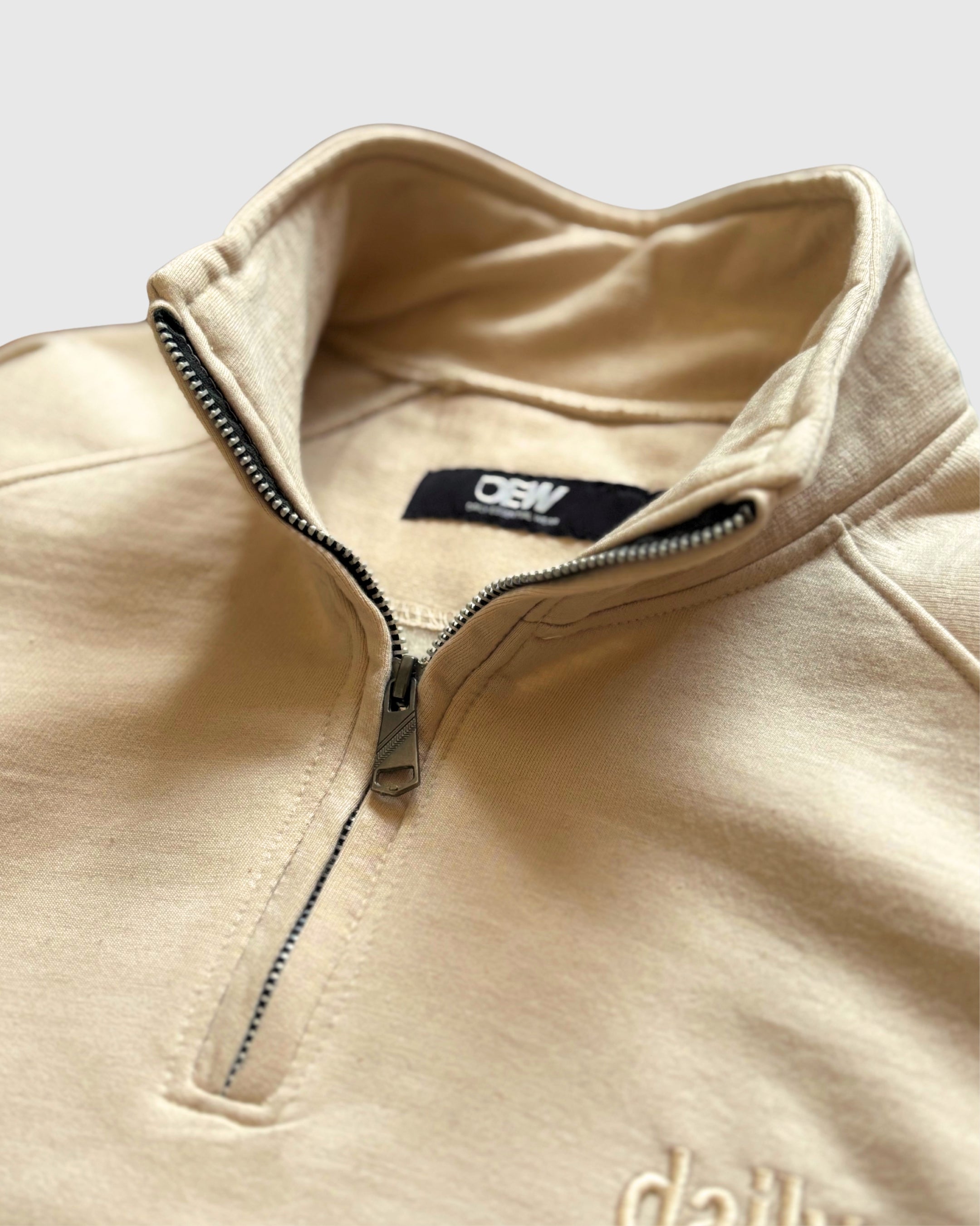 Half Zip Sweatshirt (Beige)