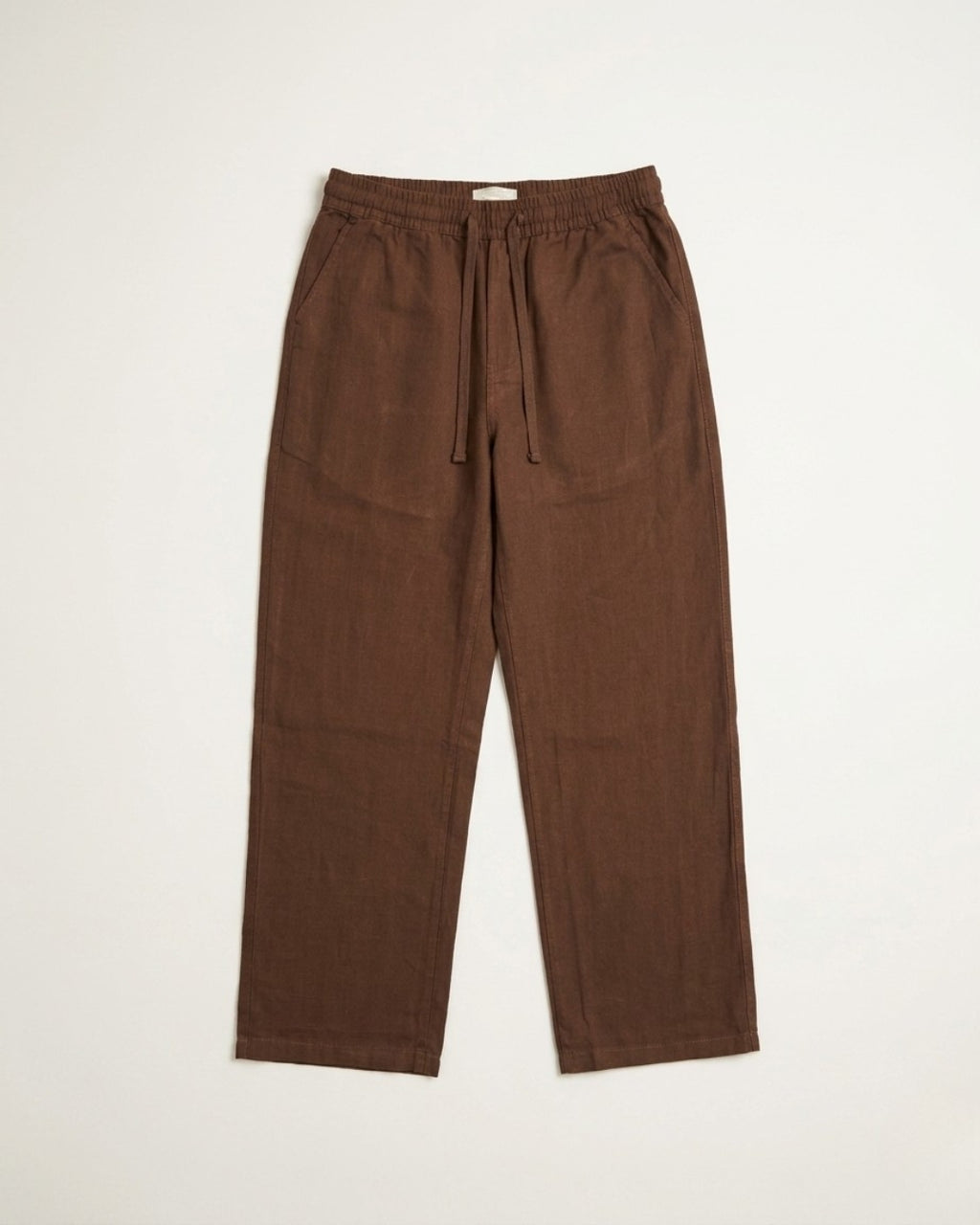 Linen blend trousers (Brown)