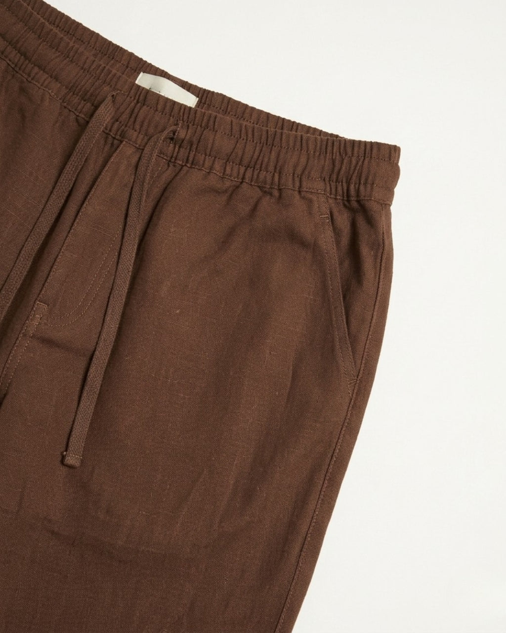Linen blend trousers (Brown)