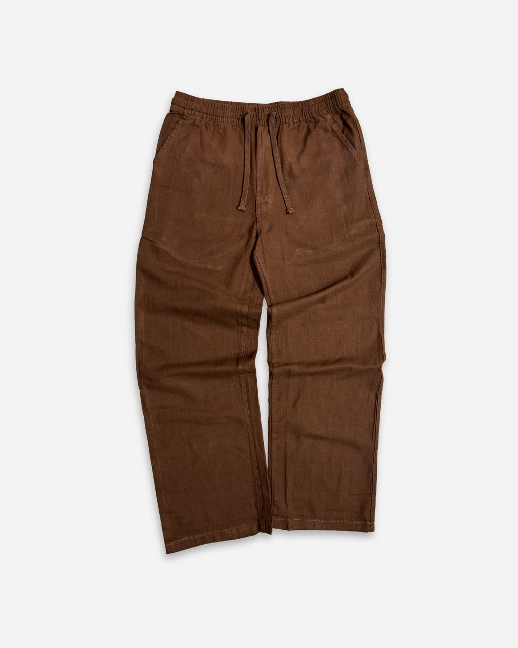 Linen blend trousers (Brown)
