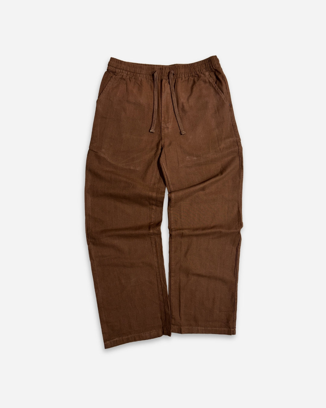 Linen blend trousers (Brown)
