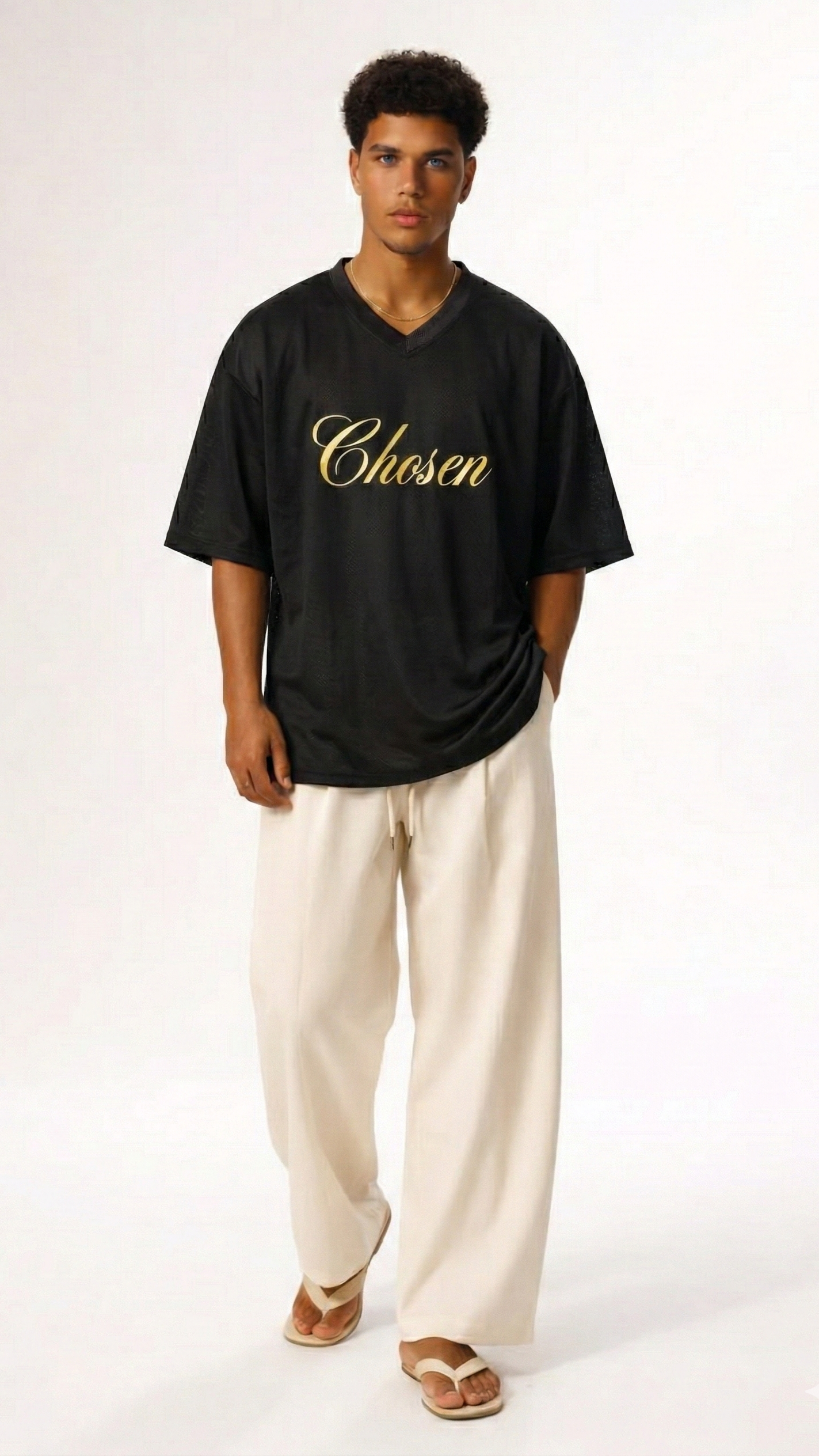 Chosen rice-knit jersey (Black)
