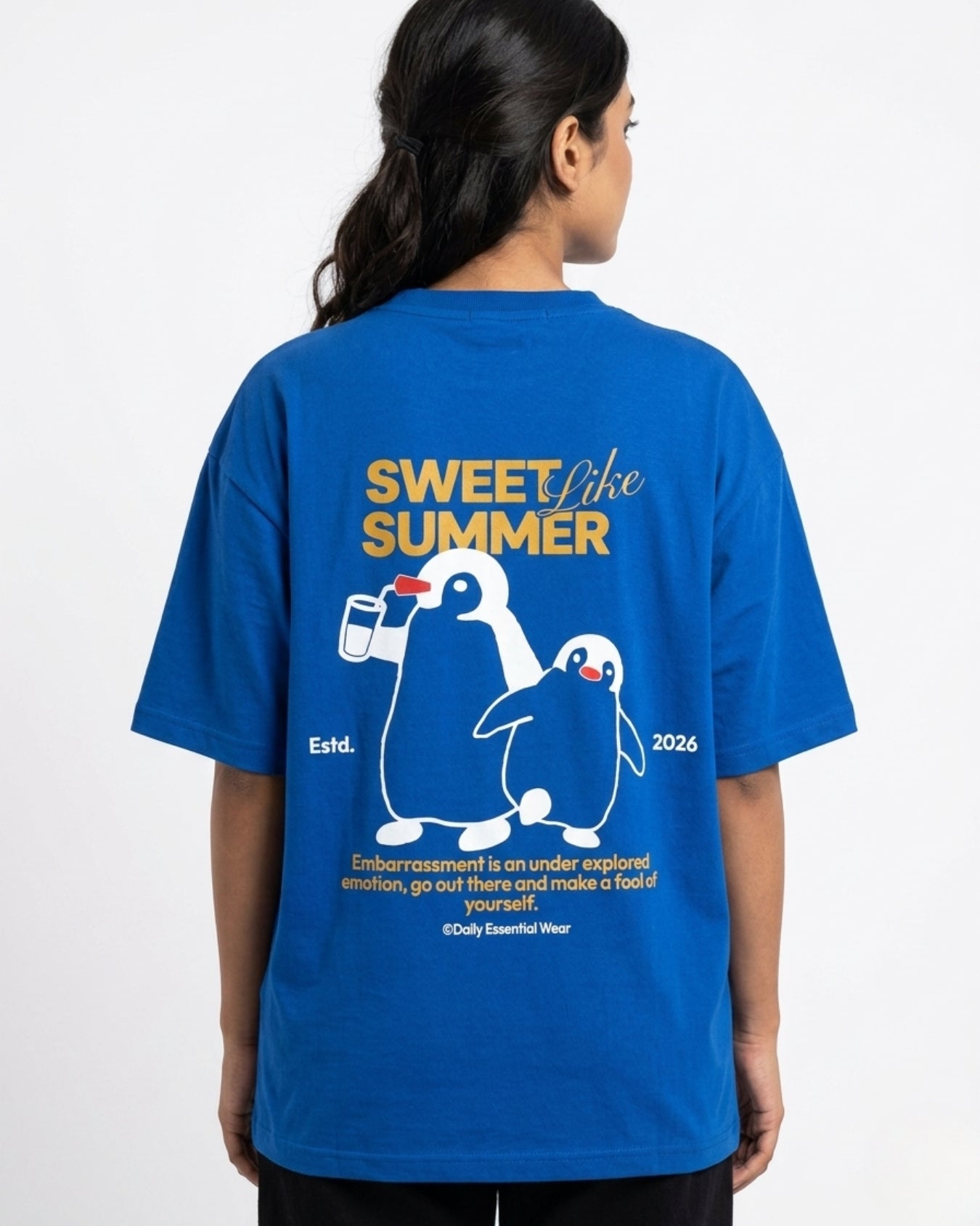 Sweet like summer Over Sized Tee (Medium Blue)